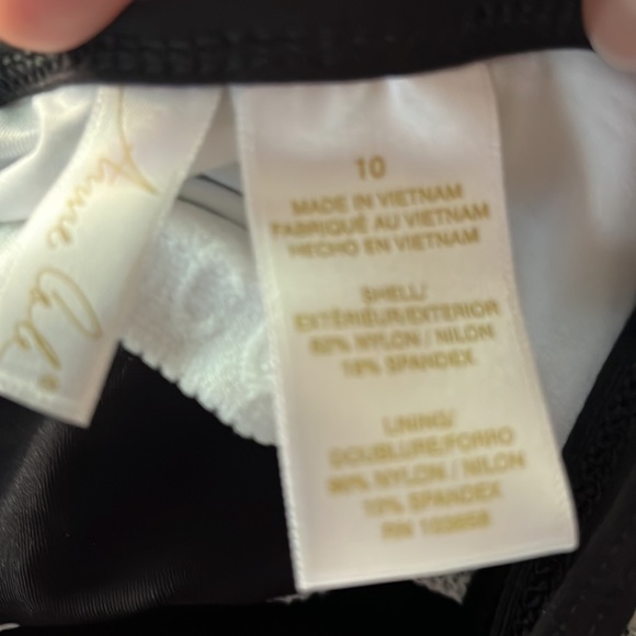 Annecole Black & White Block Mesh Maillot Women’s Swimsuit Spaghetti straps s10 - Picture 4 of 4